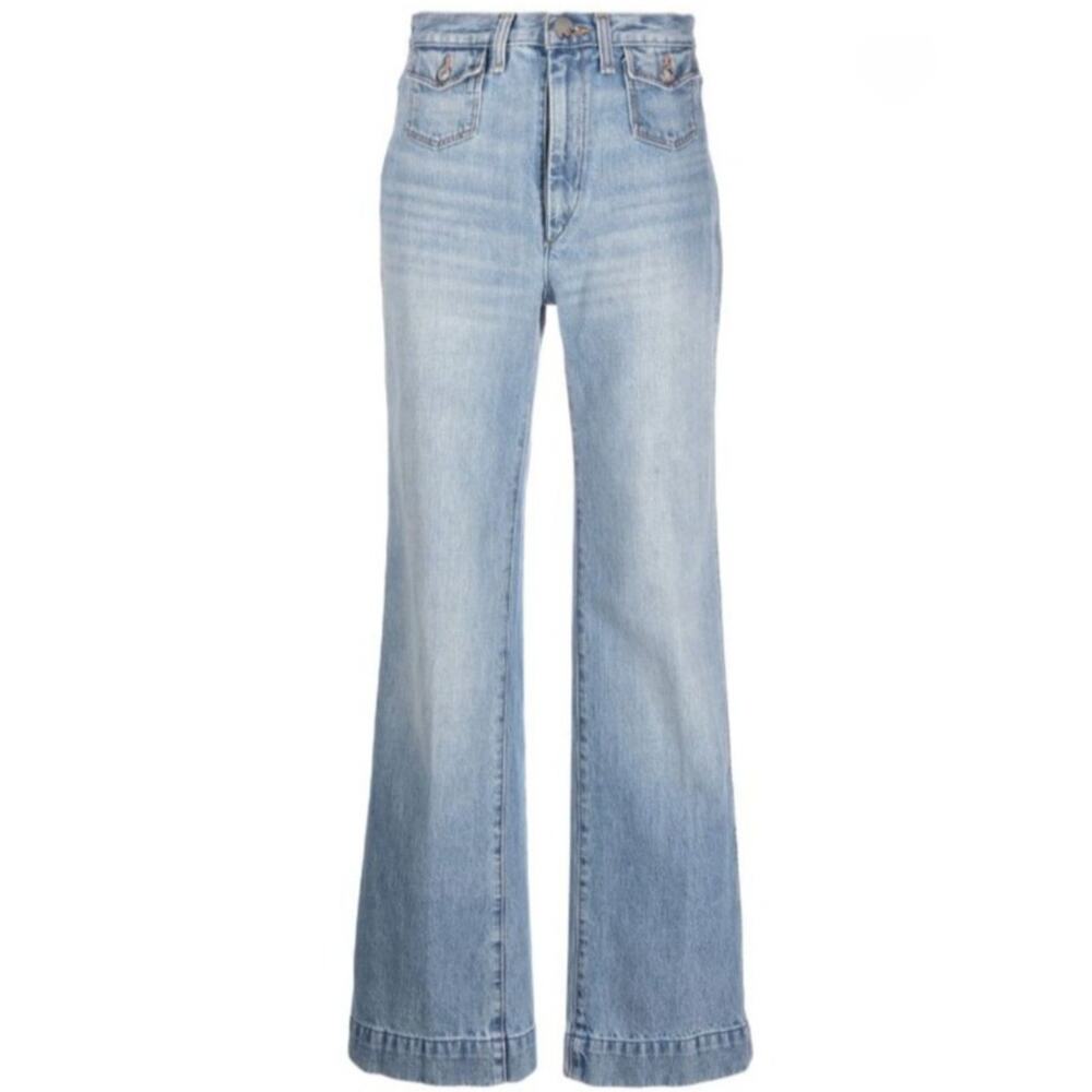 NWT RE/DONE 70s Pocket Wide Leg Flare Jeans Vintage Fade Rigid Cotton 29